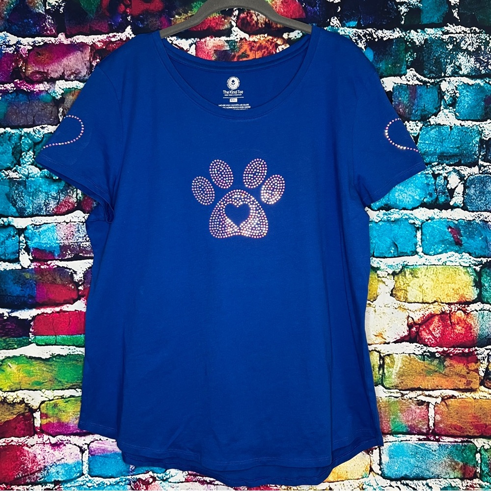 Paw with Heart Rhinestone Top [5 R]